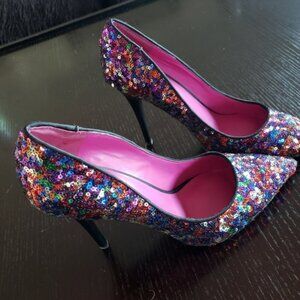 Trina Turk Multicolor Sequin Heels